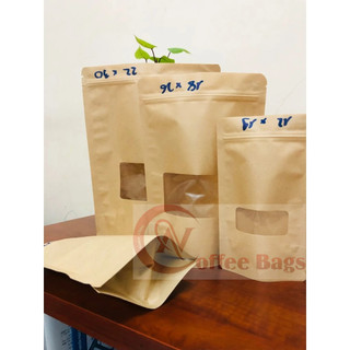 {GIÁ THANH LÝ - 1kg/size} túi giấy kraft đáy đứng giá rẻ (có cửa sổ - không cửa sổ)