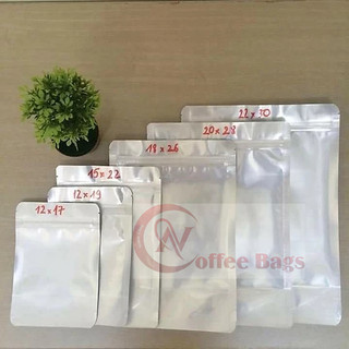 [500gr/size] túi zipper 1 mặt bạc đáy đứng