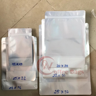 [500gr/size] túi zipper 1 mặt bạc đáy đứng