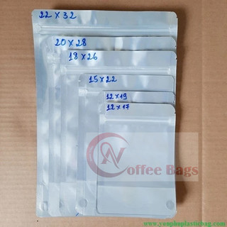 [500gr/size] túi zipper 1 mặt bạc đáy đứng