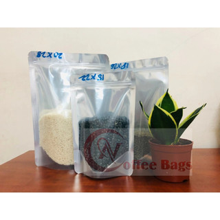 [500gr/size] túi zipper 1 mặt bạc đáy đứng