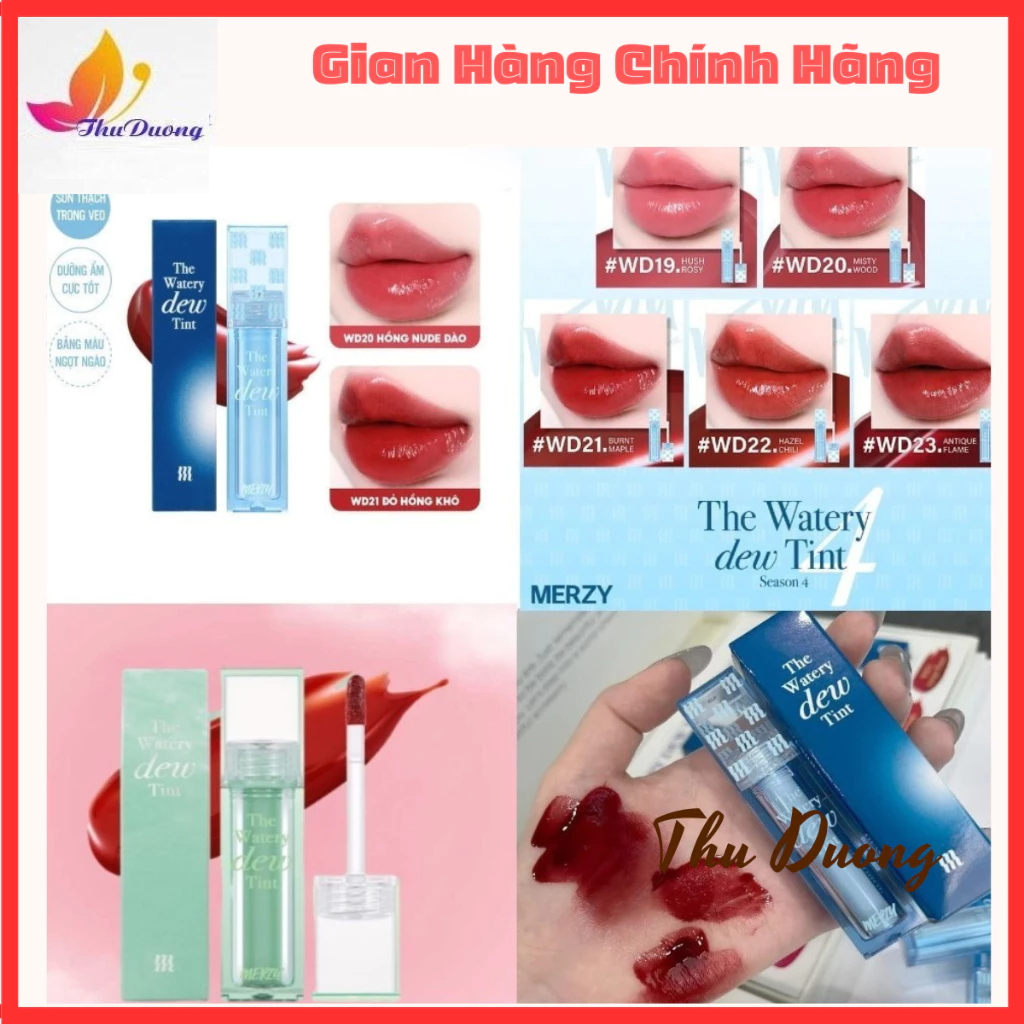 Son Tint Lì, Lâu Trôi Cho Đôi Môi Ẩm Mịn Merzy The Watery Dew Tint 4g