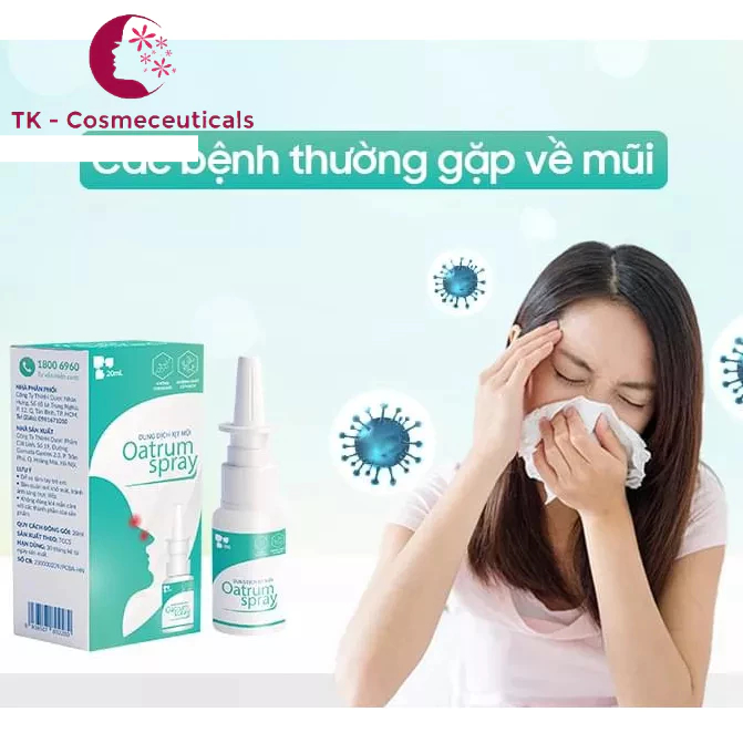 Dung Dịch Xịt Mũi Oatrum Spray / Oatrum Baby Ngăn Ngừa Viem Mũi, Viem Xoang Làm Sạch Giúp Thông Thoáng Dễ Thở - 20ml