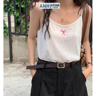 Áo 2 dây nữ in hình ANHSTORE chất thun xược cotton , phom suông thời trang full size từ 42kg - 68kg