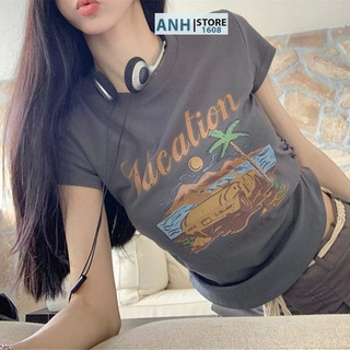 Áo thun nữ BABY TEE chất cotton 4 chiều chính phẩm cao cấp ANHSTORE , áo thun nữ babytee nhún sườn trẻ trung thời trang