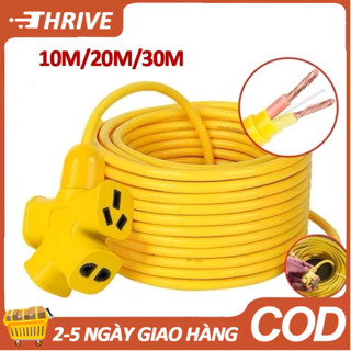 Cuộn Dây Điện Dài 10M/20M/30M Kèm Ổ Cắm, Phích Cắm Đúc Chịu Lực Cao Đa Năng Tiện Lợi Dài 30M, Dây Cấp Nguồn 220V