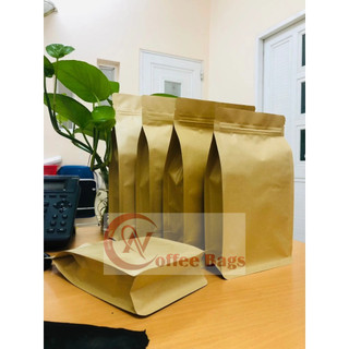 [1kg/size] túi zipper giấy kraft 8 cạnh KHÔNG CỬA SỔ (FULL SIZE)