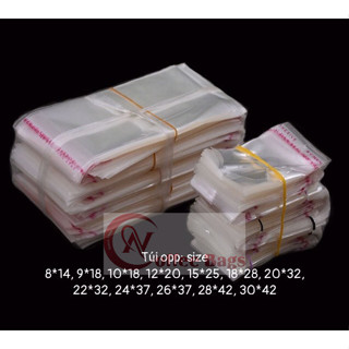 {1kg/size}Túi dán miệng, túi OPP đựng bao lì xì, quần áo, khẩu trang