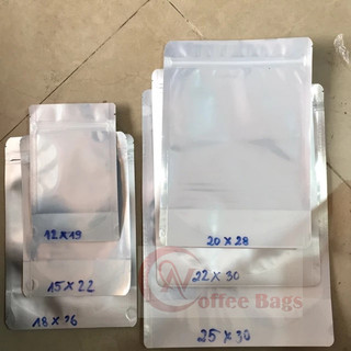 {1kg/size } túi zipper 1 mặt bạc đáy đứng (Hàng dày đẹp- có sẵn)