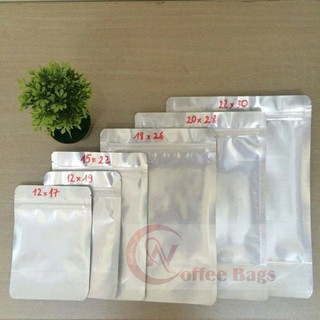 {1kg/size } túi zipper 1 mặt bạc đáy đứng (Hàng dày đẹp- có sẵn)