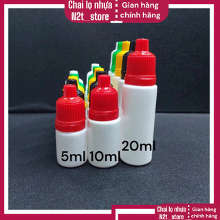 Chai Nhỏ Giọt 5ml / 10ml / 20ml thân màu trắng, đựng mực, chiết dung dịch ( combo 100 lọ)