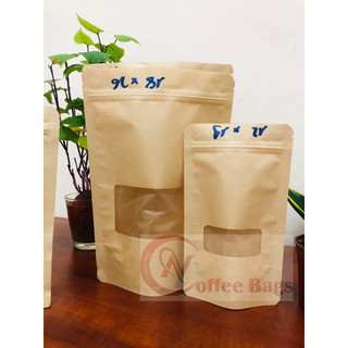 {GIÁ THANH LÝ - 1kg/size} túi zip giấy kraft có cửa sổ (SẢN PHẨM Y HÌNH)