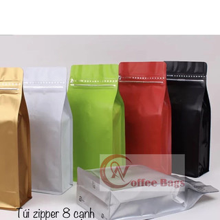 [Mẫu thử - 1 túi Cafe] Túi zipper 8 cạnh cafe (KHÔNG VAVLE Nhiều màu - nhiều size)
