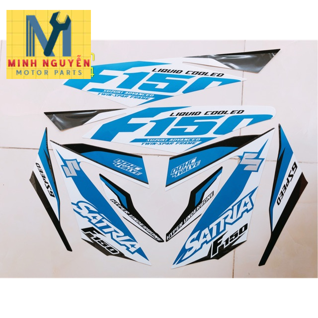 bộ tem zin xe satria màu xanh