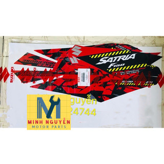 Tem xe satria màu đỏ đen chính hãng