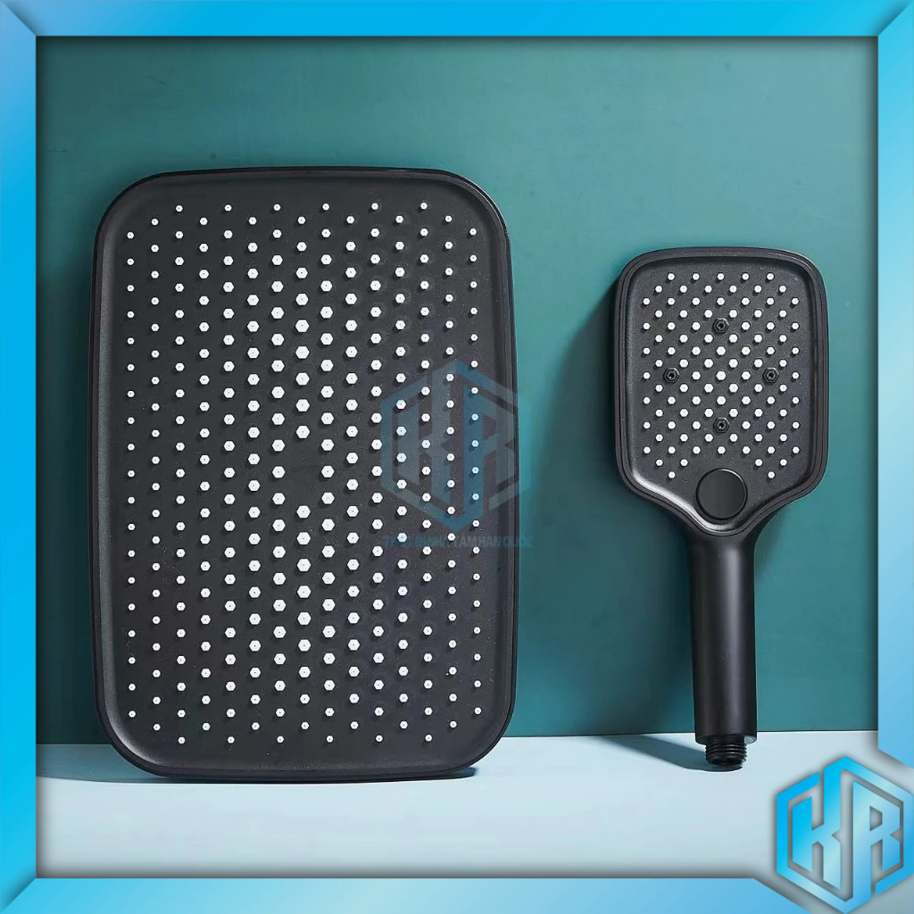 Bộ bát sen nhà tắm, Bộ bát sen tắm đứng mặt to 30 x 21cm thay thế bộ bát sen cây, Vòi sen bát vuông 