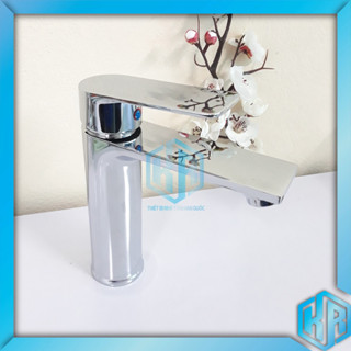  Vòi Bồn Rửa Mặt Lavabo Nóng Lạnh Inox 304 Thân Trụ Cần Gạt Bằng 18cm Mạ Màu Bạc Với Lõi Đồng Cao Cấp 