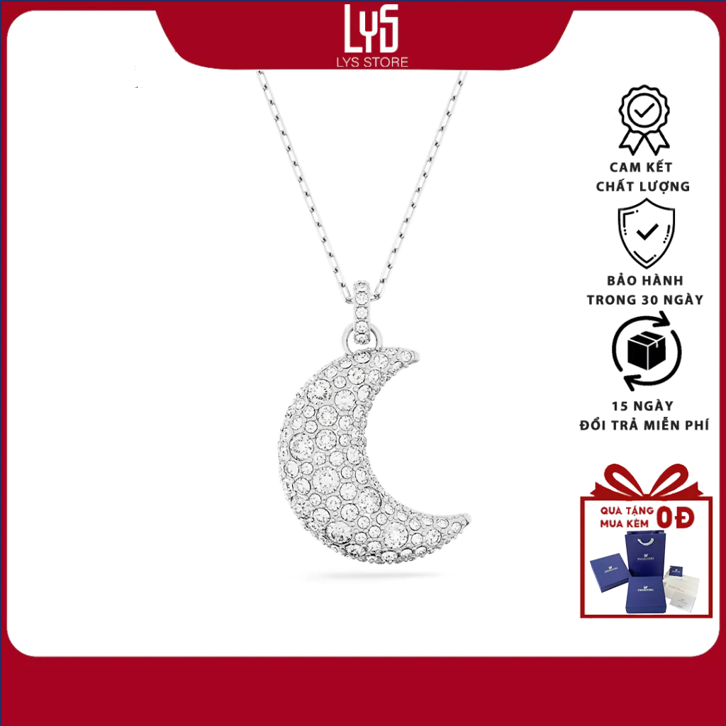 Dây chuyền nữ Lys Moon, White, Rhodium plated 6214SV