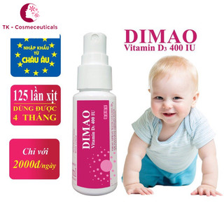 [ CHÍNH HÃNG + QUÀ TẶNG ] Dimao - Vitamin D3 400UI Dạng Xịt - Tăng Cường Hấp Thu Canxi - Hộp 25ml
