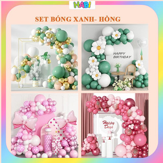 [TẶNG BƠM+BĂNG DÍNH] Set trang trí sinh nhật siêu yêu cho bé trai bé gái CB17 [ xanh trai hồng gái]