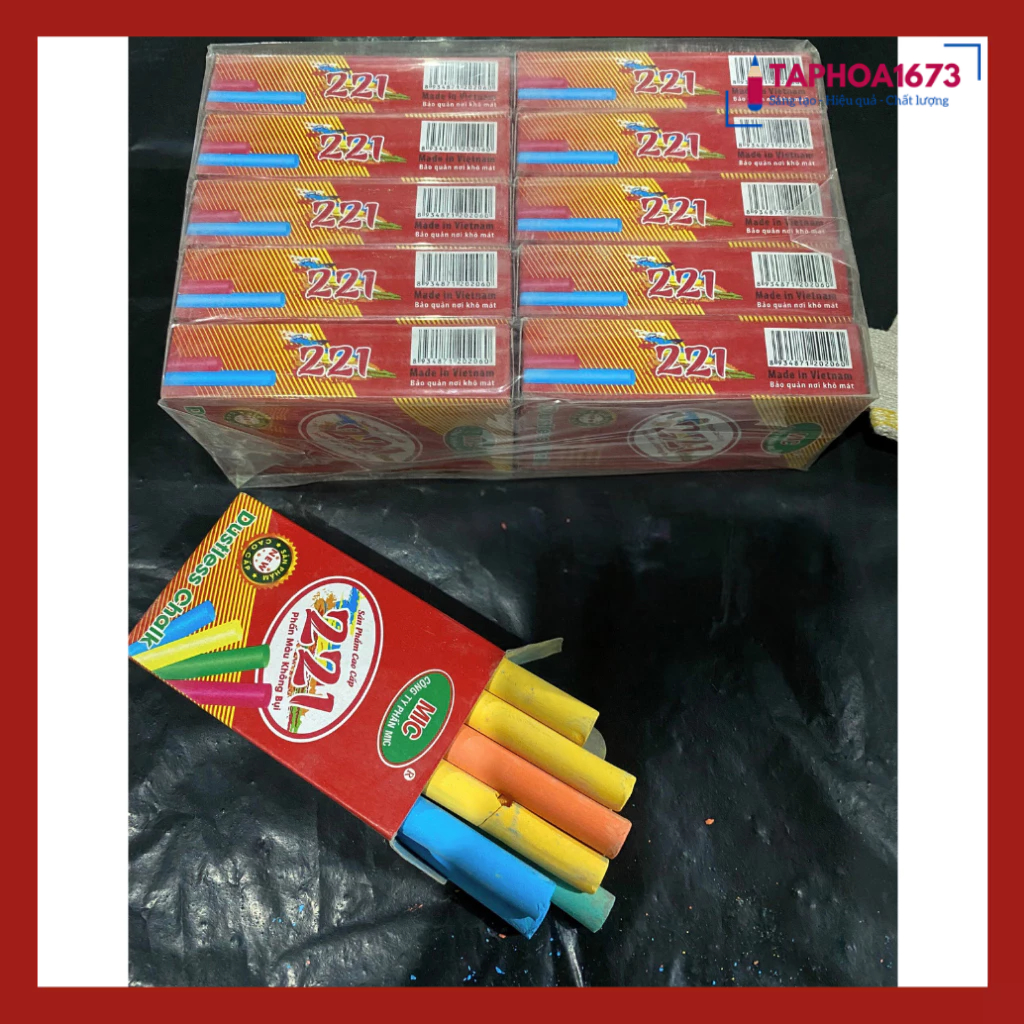 SET 5 Hộp Phấn Màu MIC 221 Không Bụi (Hộp 10 Viên)