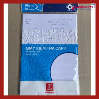 Giấy Kiểm Tra Kẻ Ngang Hồng Hà 4933 Đẹp