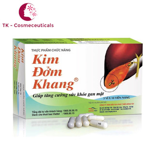 (TEM TÍCH ĐIỂM) Kim Đởm Khang Dùng Cho Người Bị Sỏi Mật, Viem Túi Mật - Hộp 30 Viên