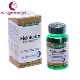 Viên Uống Melatonin 5mg Nature's Bounty Super Strength Hỗ Trợ Giấc Ngủ, Tạo Giấc Ngủ Sâu Cho Người Mất Ngủ - Hộp 60 Viên