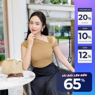 Áo thun Maybi ôm sọc vai lệch kiểu