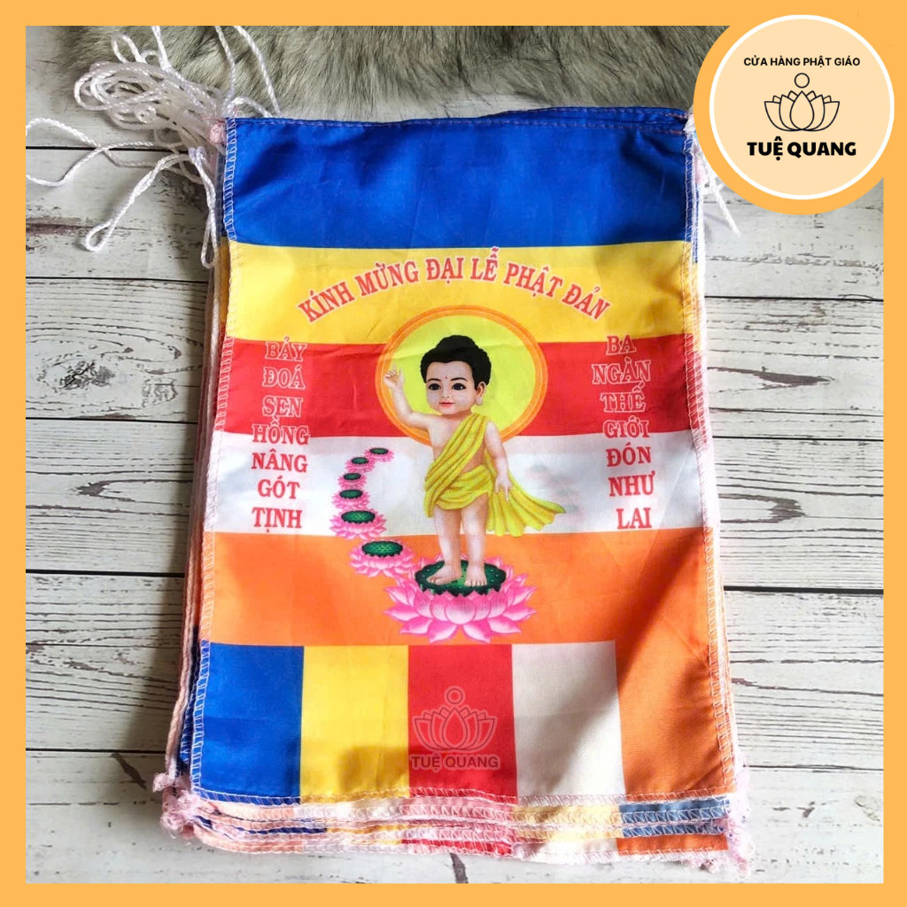 Cờ Dây Phật Đản 30 Lá 20 x 30CM