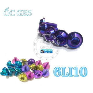 Ốc GR5 6li10 đầu dù nón bảo hiểm, che sên, caste hoặc các vị trí khác cùng kích thước cho nhiều dòng xe