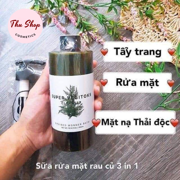 SỮA RỬA MẶT THẢI ĐỘC RAU CỦ SUPER VEGITOKS CLEANSER 3 IN 1