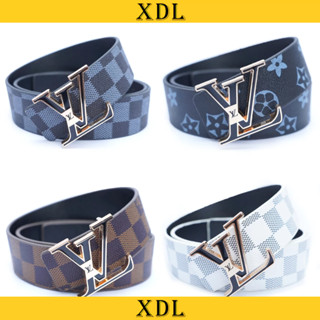 Thắt lưng nam caro nhiều màu chữ lv dây lưng nam chữ lv sơn mặt đen trẻ trung A1CLV12D 