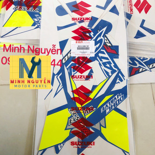 Tem xe satria màu xanh GP mẫu 2020 chính hãng suzuki