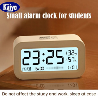 Kaiyo Đồng Hồ Báo Thức Để Bàn Đèn LED Điện Tử Decor Bàn Học Cute Hiển Thị Thời Gian, Ngày Tháng, Nhiệt Độ, Hẹn Giờ