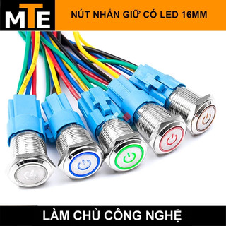 Giắc nối nút nhấn, công tắc đèn led 16mm