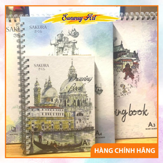 Sổ vẽ A3/A4/A5 sakura, sketch book định lượng 160gms 50 tờ - Mẫu ngẫu nhiên
