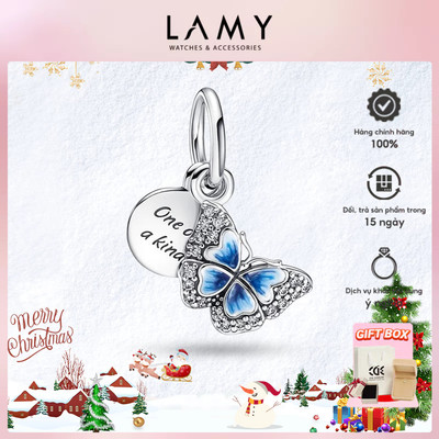 Charm bạc LAMY Cánh bướm xanh Blue Butterfly Double 1259