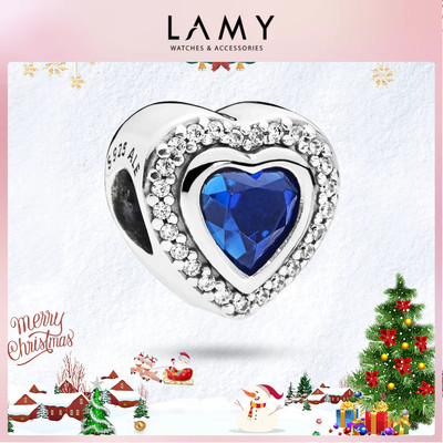 Charm bạc LAMY Trái Tim đá xanh Sparkling Blue Heart 1163