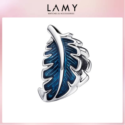 Charm bạc LAMY Lông vũ xanh Blue Curved Feather 1219