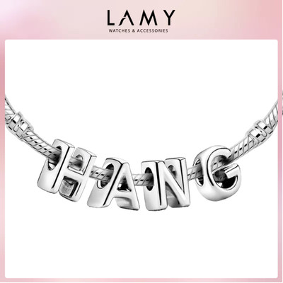 Charm bạc LAMY mix tên Hằng - Charm bảng chữ cái cao cấp