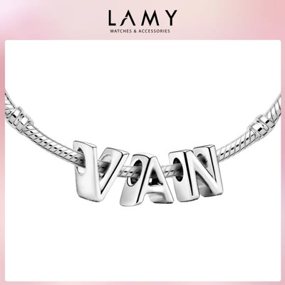 Charm bạc LAMY mix tên Vân - Charm bảng chữ cái cao cấp