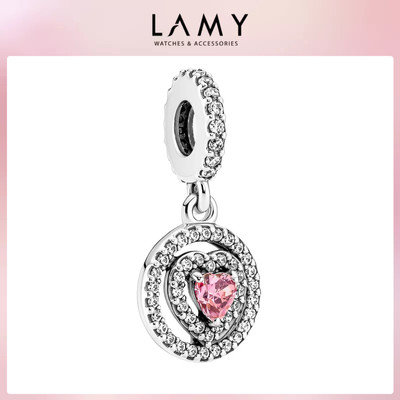 Charm bạc LAMY Trái tim lấp lánh Sparkling Double Halo Heart 1261