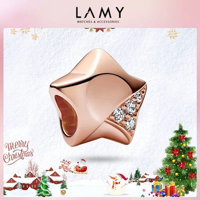 Charm bạc LAMY Ngôi sao xanh may mắn Lucky Rose Gold Star 1205 - Charm cao cấp S925