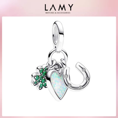 Charm bạc LAMY Charm Four Leaf Clover, Heart and Horseshoe Triple 1536