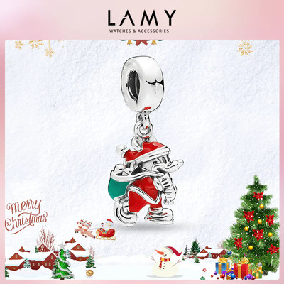 Charm Bạc LAMY Charm Disney Santa Mickeyy Mouse & Gift Bag 1527 - Charm cao cấp S925