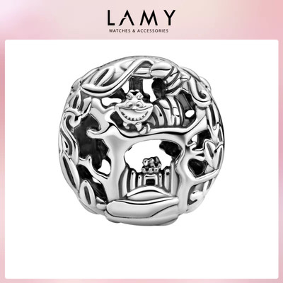 Charm bạc LAMY  Charm Alice in Wonderland Cheshire Cat & Absolem Caterpillar Bead 1498