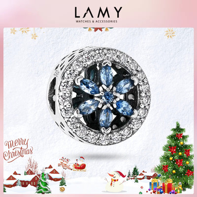 Charm bạc LAMY Zircon Blue Crystal In The Shape Of A Snowflake 1436