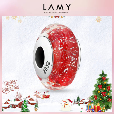 Charm bạc LAMY Red Shimmer Murano Glass 1271 - Charm cao cấp S925