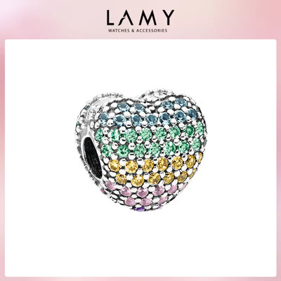 Charm bạc LAMY Charm Rainbow Pave Heart 1611